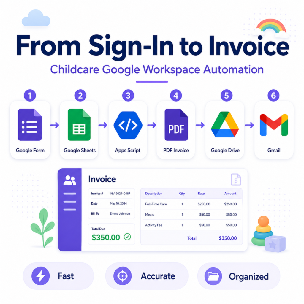 Automated process from sign-in to invoice