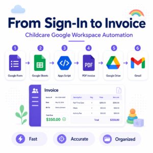Child Care Log Electronic Sign In Tracker and Invoice Google Automation Service - Image 2
