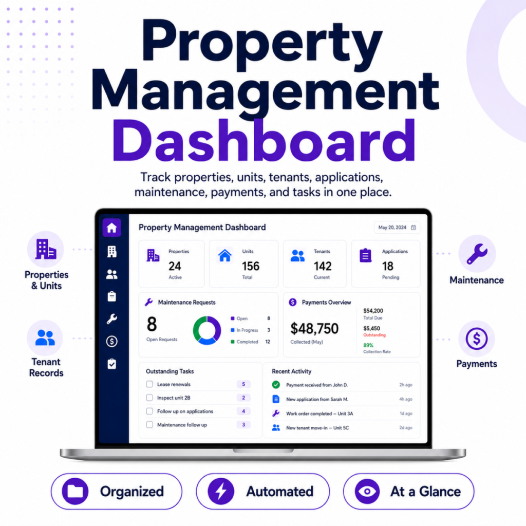 Property management dashboard overview