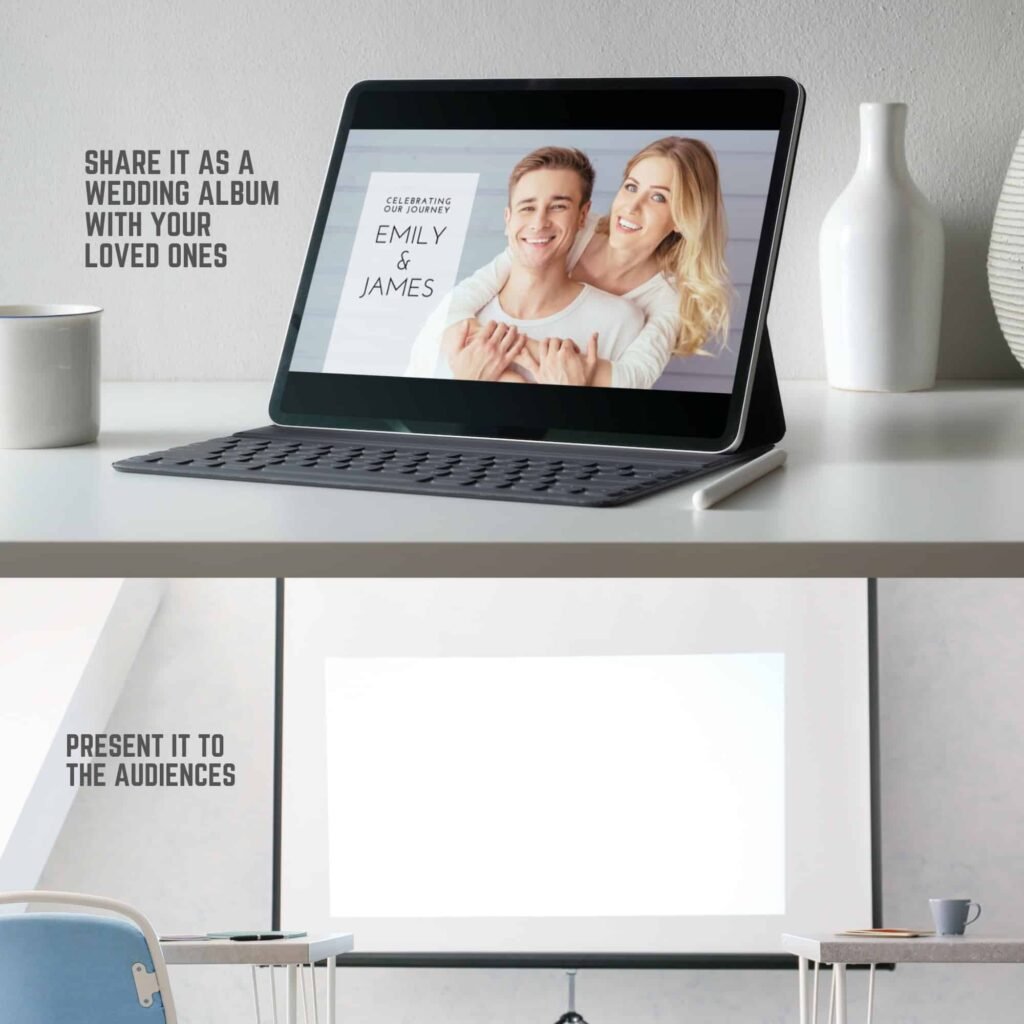 Digital Anniversary Slideshow Video Presentation Canva Template with Music