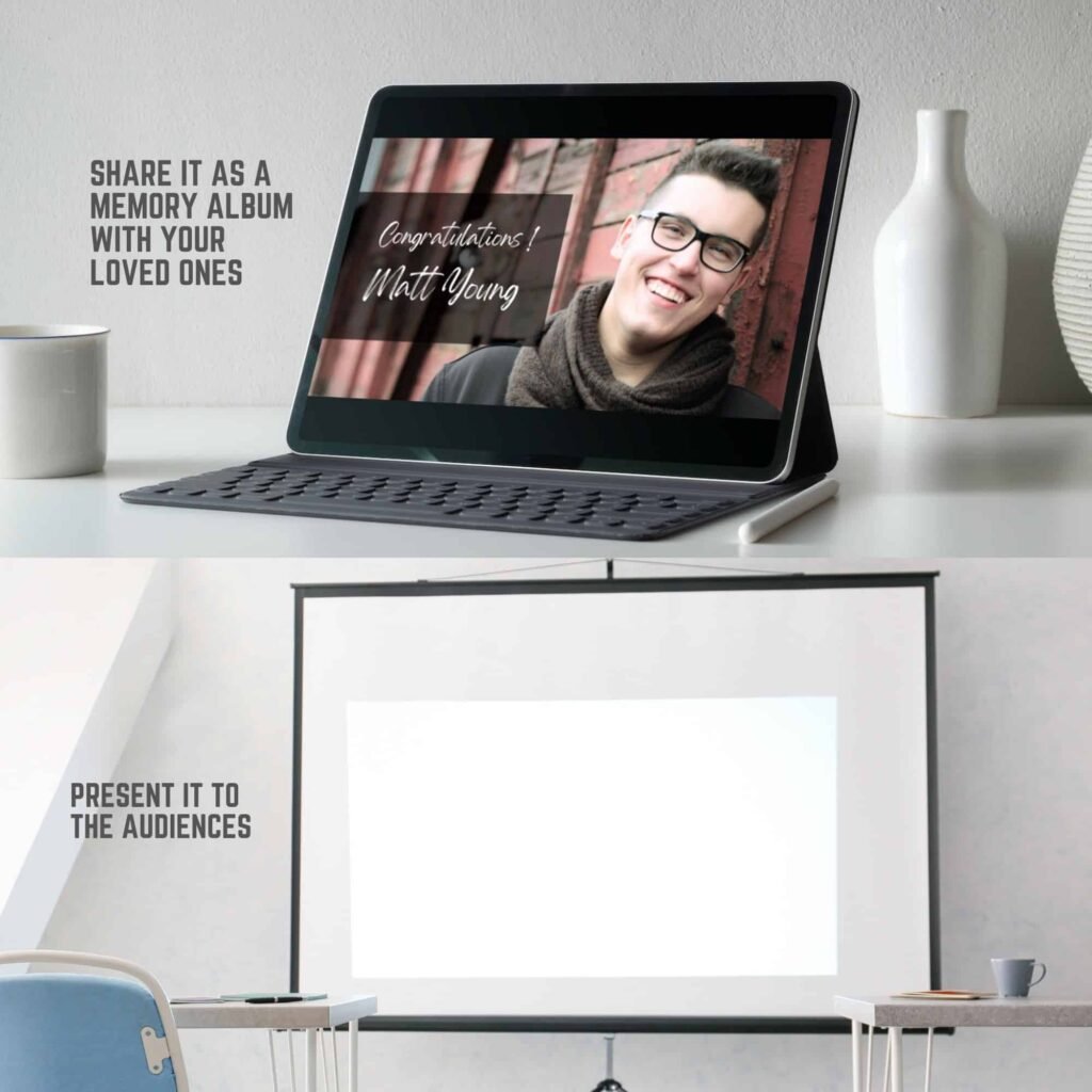 Digital Birthday Slideshow Video Presentation Canva Template with Music