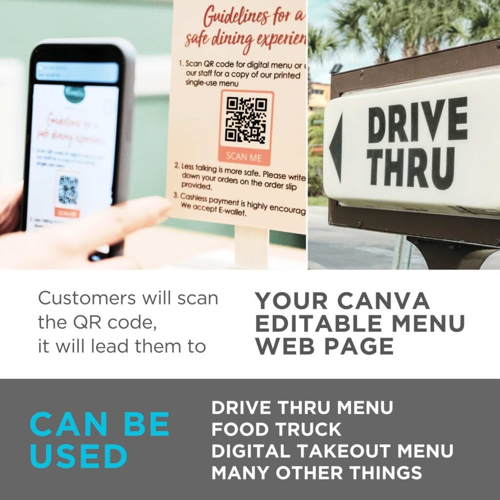 QR code for digital menu access