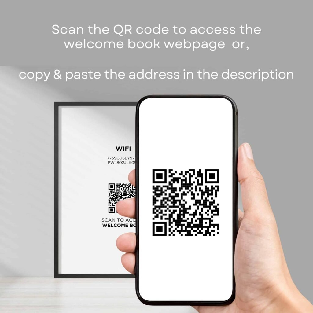 Digital Canva Airbnb Welcome Guide Template Interactive Website with QR Code