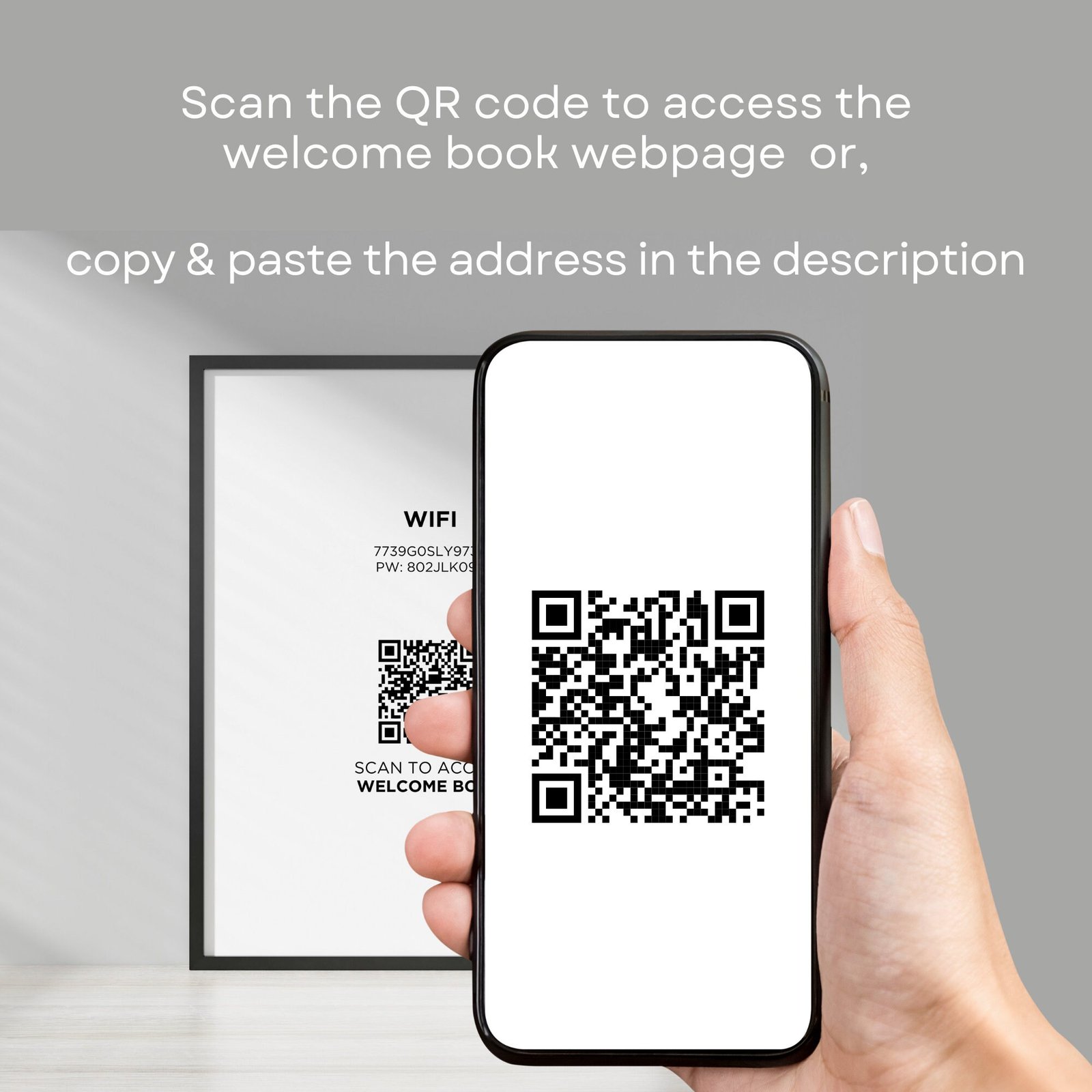 Digital Airbnb Welcome Book QR code Template Interactive Website Guest Guide Package Rental House Host Bundle for Tenants Canva Editable