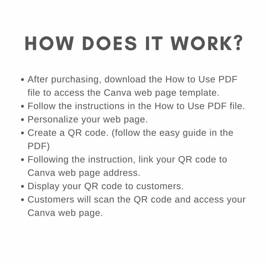 Beauty and Salon Digital Price List Canva Template with QR Code