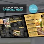 1 Screen Custom Animated TV Digital Menu Board Design Service