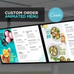 1 Screen Custom Animated TV Digital Menu Board Design Service