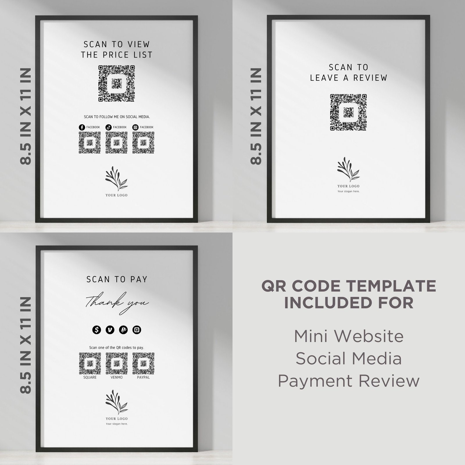 Digital QR Code Price List Template for Nail Lash Brow Spa Yoga Salon Massage Waxing Laser Hair Makeup Beauty Aesthetic Small Business - Image 4