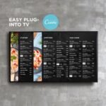 Black Restaurant and Cafe TV Digital Menu Board Horizontal Canva Template