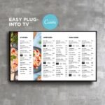 White Restaurant and Cafe TV Digital Menu Board Horizontal Canva Template