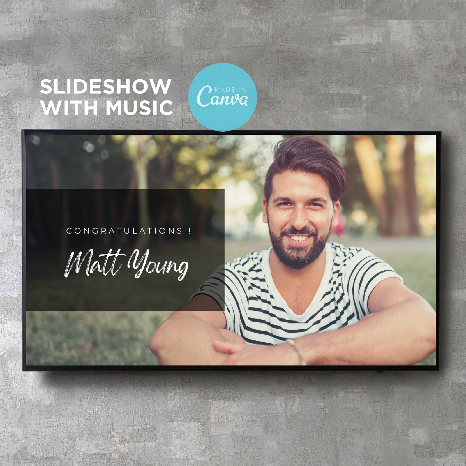 Birthday Slideshow Presentation Template with Music Photo Collage Slide Show Digital Video Movie Album Book Canva Text Image Song Editable
