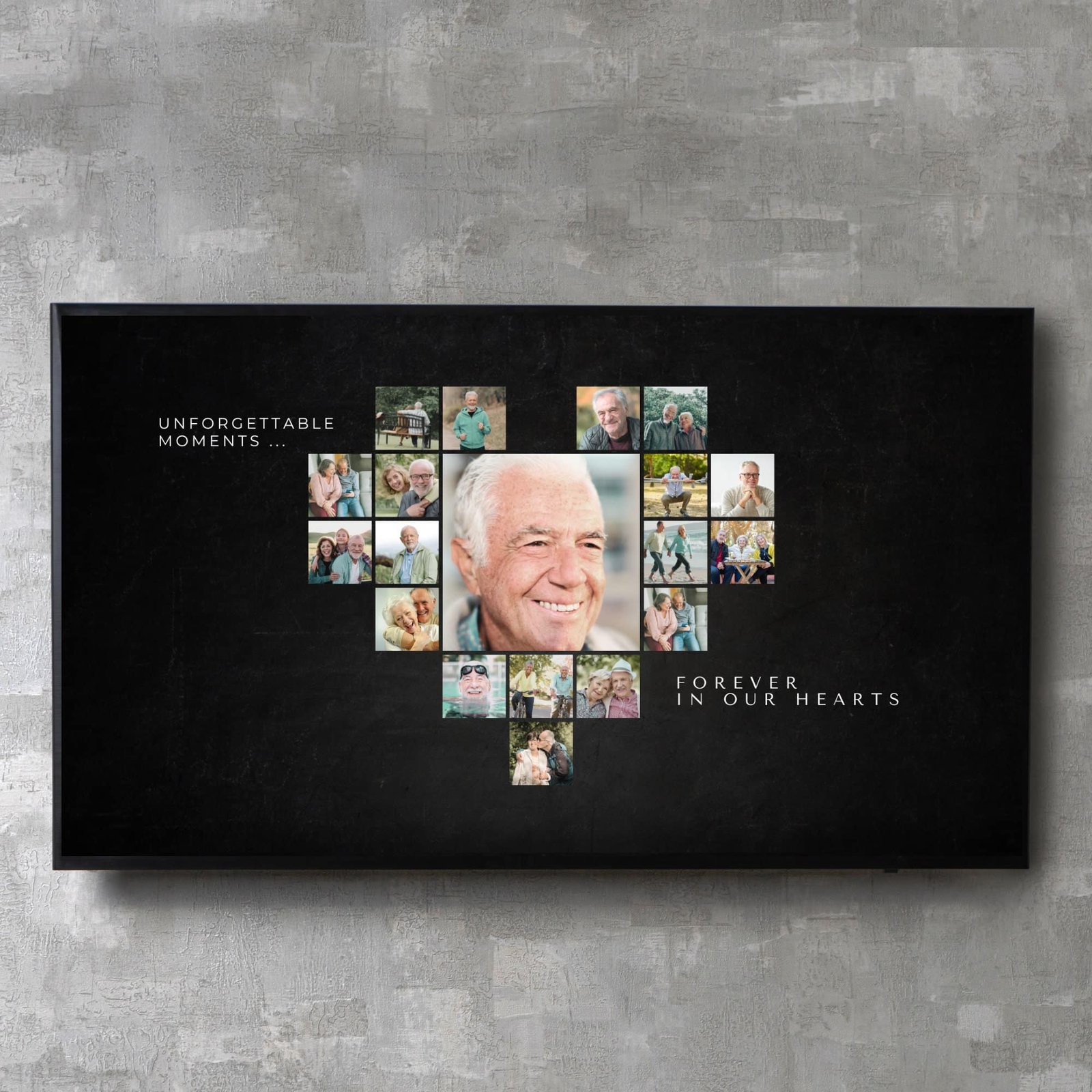 Black Digital Funeral Slideshow Video Presentation Canva Template with Music