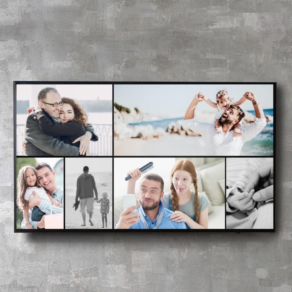 Black Digital Funeral Slideshow Video Presentation Canva Template with Music
