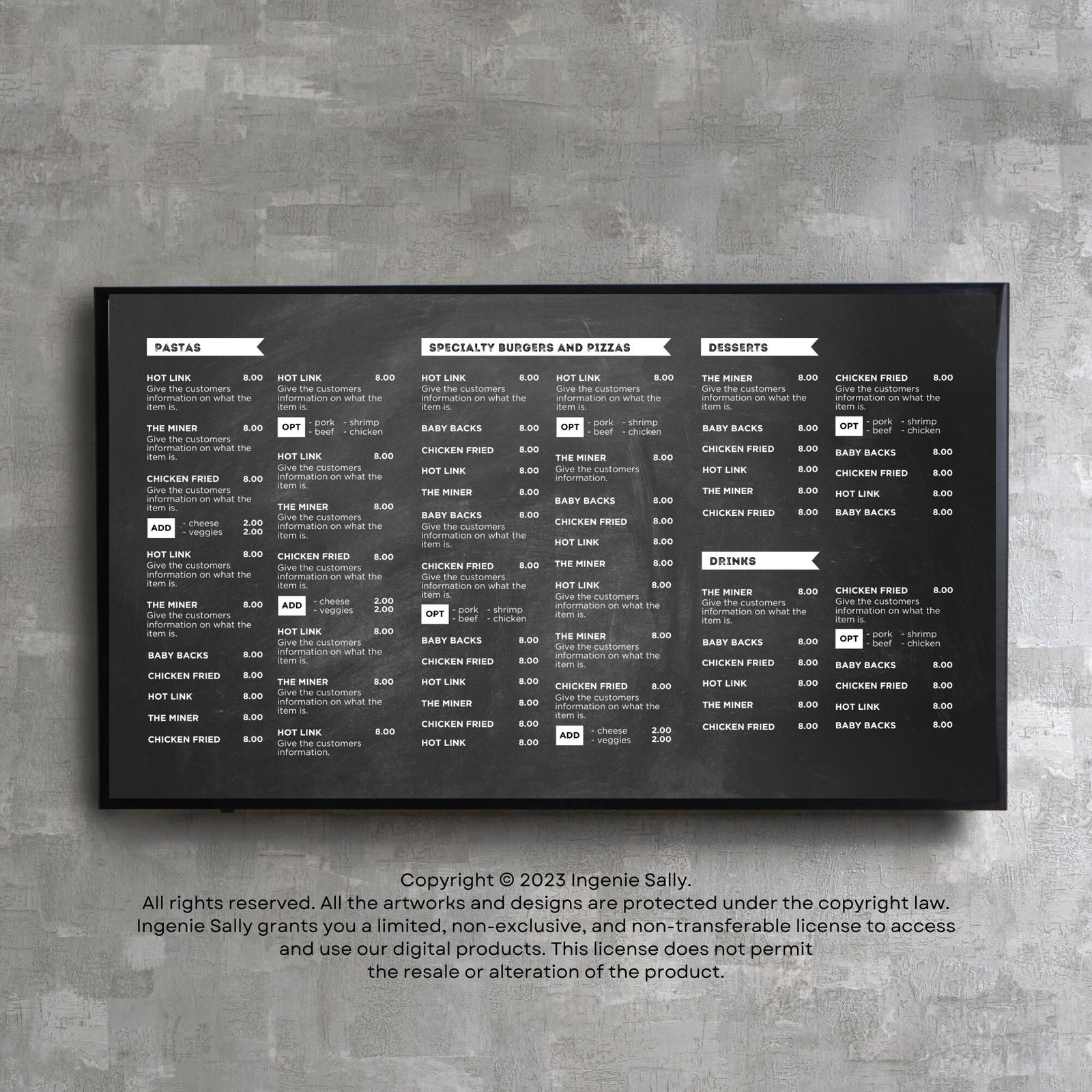 Bundle DIY TV Digital Menu Board Screen Takeout Template for Restaurant Pizza Burger Breakfast Drive Thru Food Truck Kitchen Canva Editable - Image 3