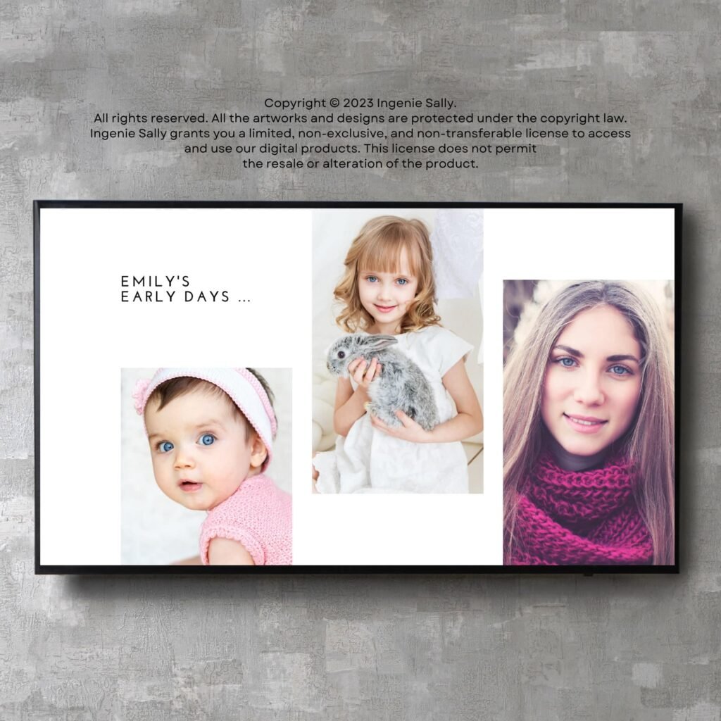 Digital Anniversary Slideshow Video Presentation Canva Template with Music