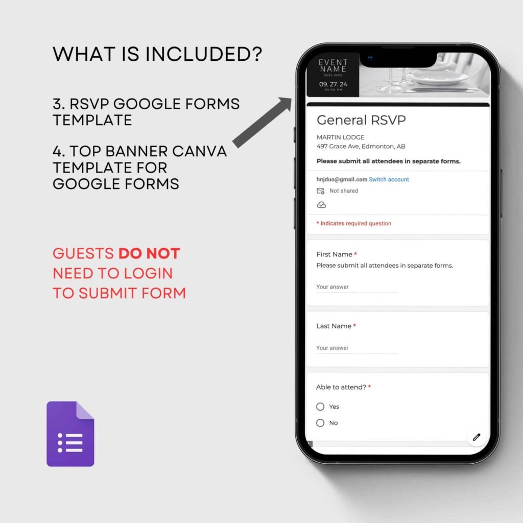 All in One Digital Event Invitation Website Canva Template with Auto RSVP Tracker for Life Celebration