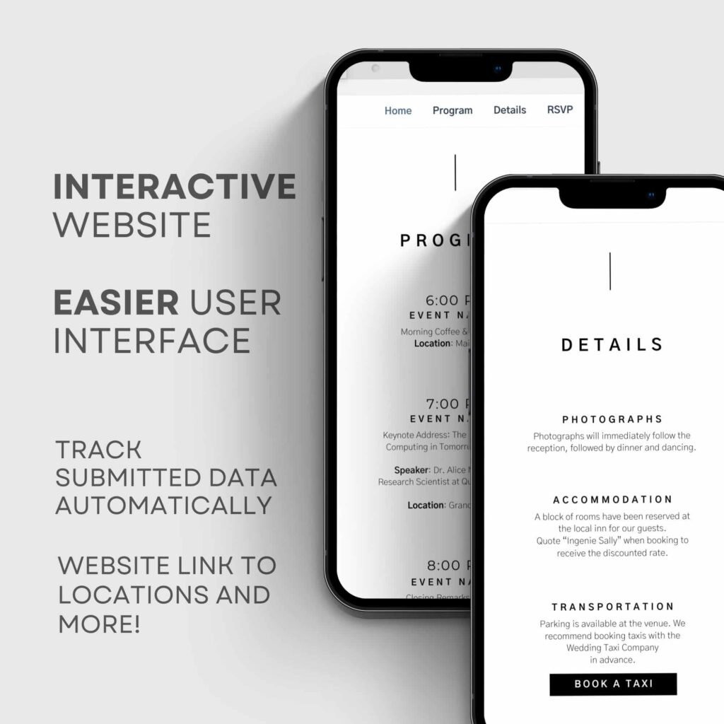 All in One Digital Event Invitation Website Canva Template with Auto RSVP Tracker for Life Celebration