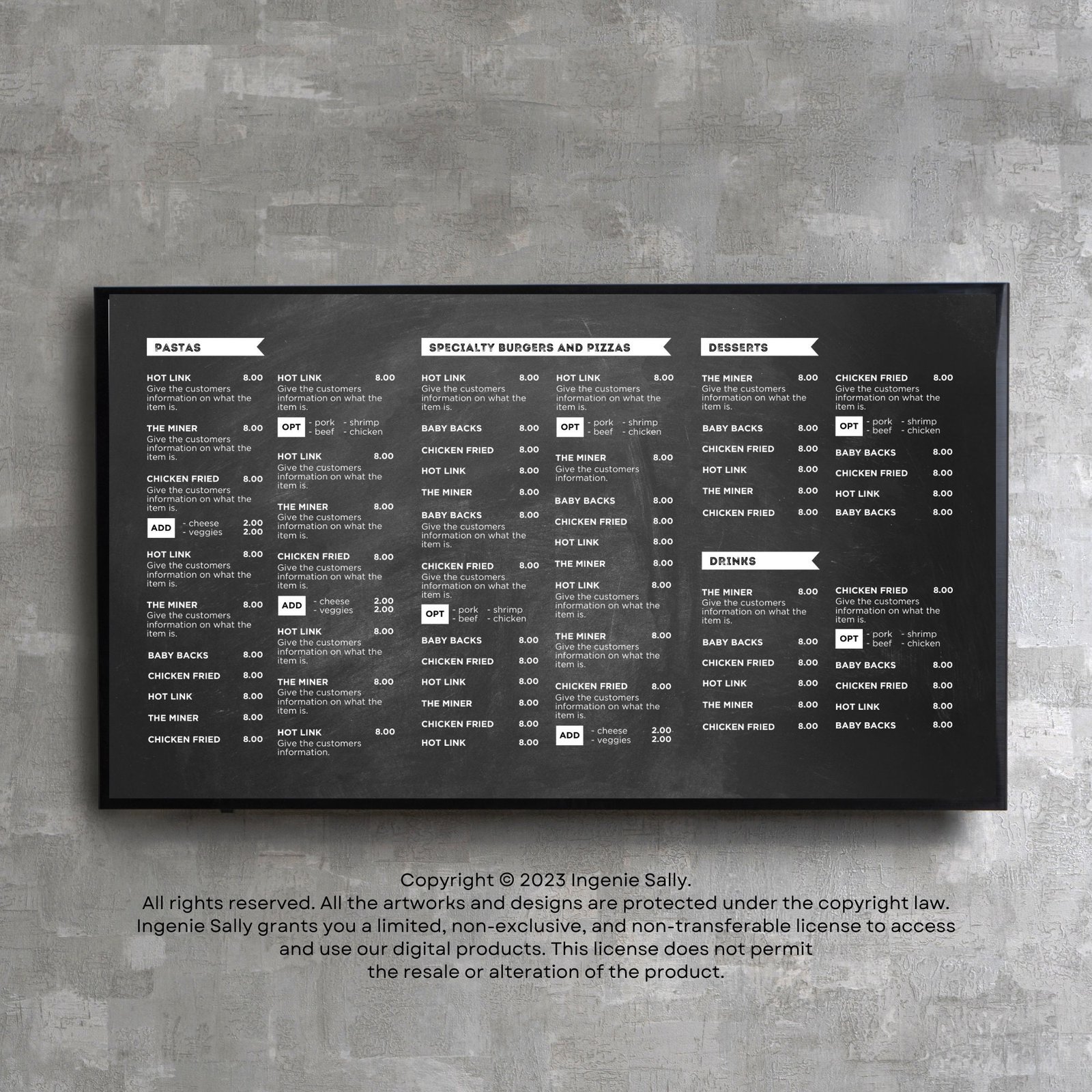 DIY Static TV Editable Digital Menu Board Screen Canva Template for Restaurant Pizza Burger Cafe Breakfast Drive Thru Food Truck Kitchen - Image 4