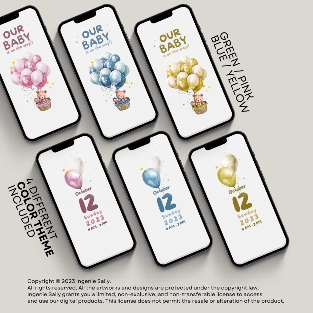 All in One Digital Baby Shower Invitations Website Canva Template with Auto RSVP Tracker