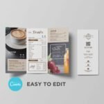 Printable Trifold Juice and Smoothie Takeout Brochure Canva Editable Menu Template