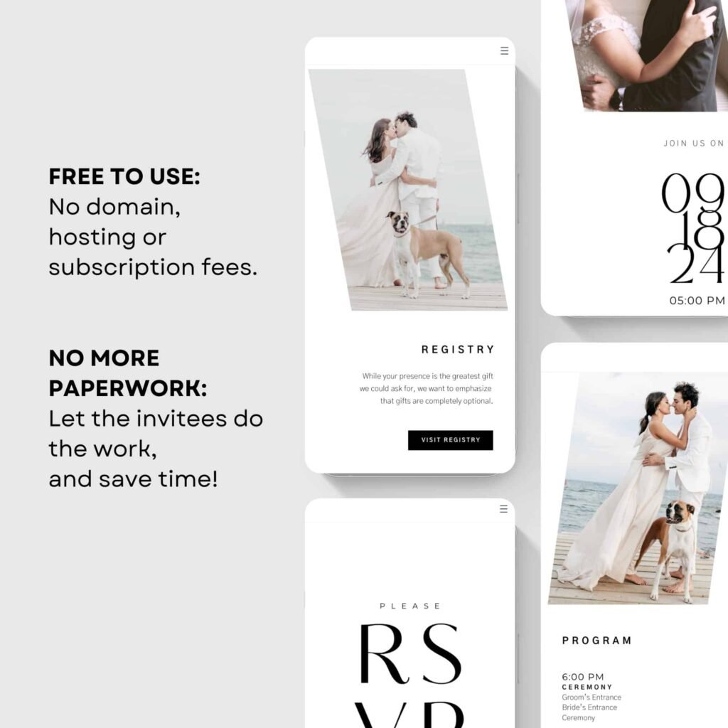 Wedding invitation and registry information