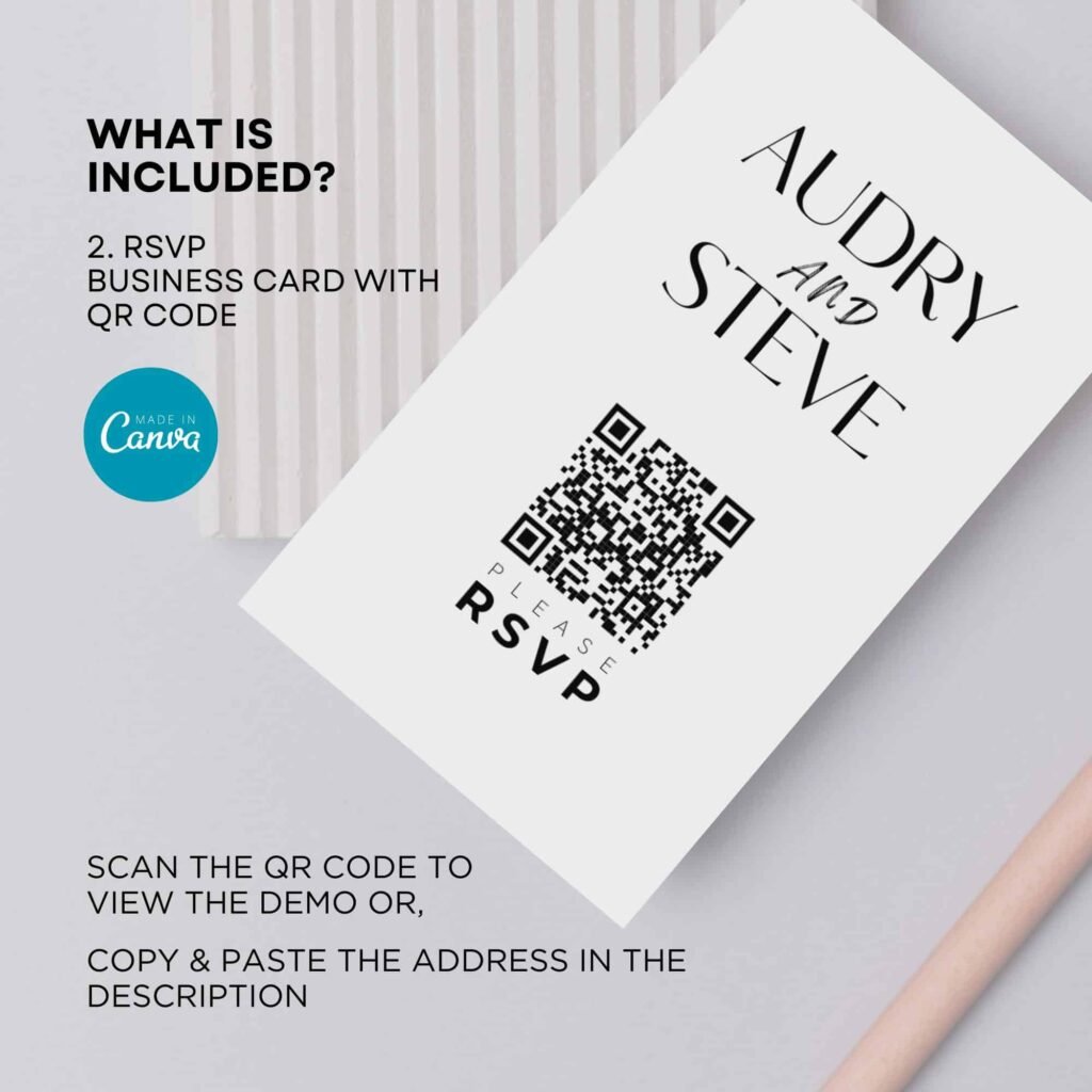 All in One Canva Digital Wedding Invitation Templates with Auto RSVP Tracker