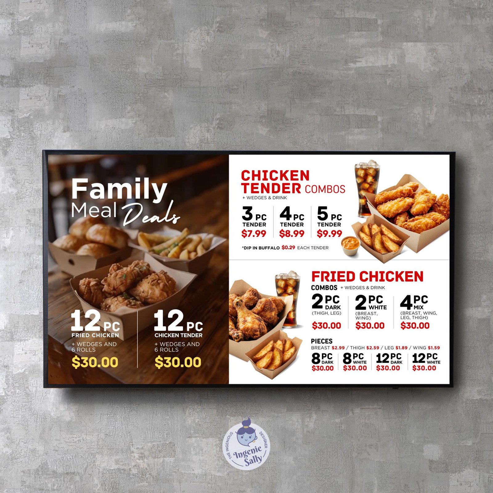 2 - Custom Order Animated Digital TV Editable Canva Menu Board Screen for Restaurant Pizza Burger Cafe Breakfast Drive Thru Food Truck - Image 5
