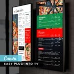 Pizza Restaurant and Cafe TV Digital Menu Board Vertical Canva Template