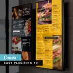 Bright Yellow Style Restaurant and Cafe TV Digital Menu Board Vertical Canva Template
