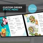 3 Screen Custom Static TV Digital / LED Canva Menu Board Design Service
