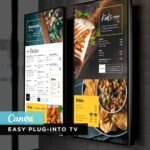 Mexican Restaurant TV Digital Menu Board Vertical Canva Template