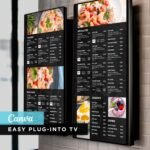Black Restaurant and Cafe TV Digital Menu Board Vertical Canva Template