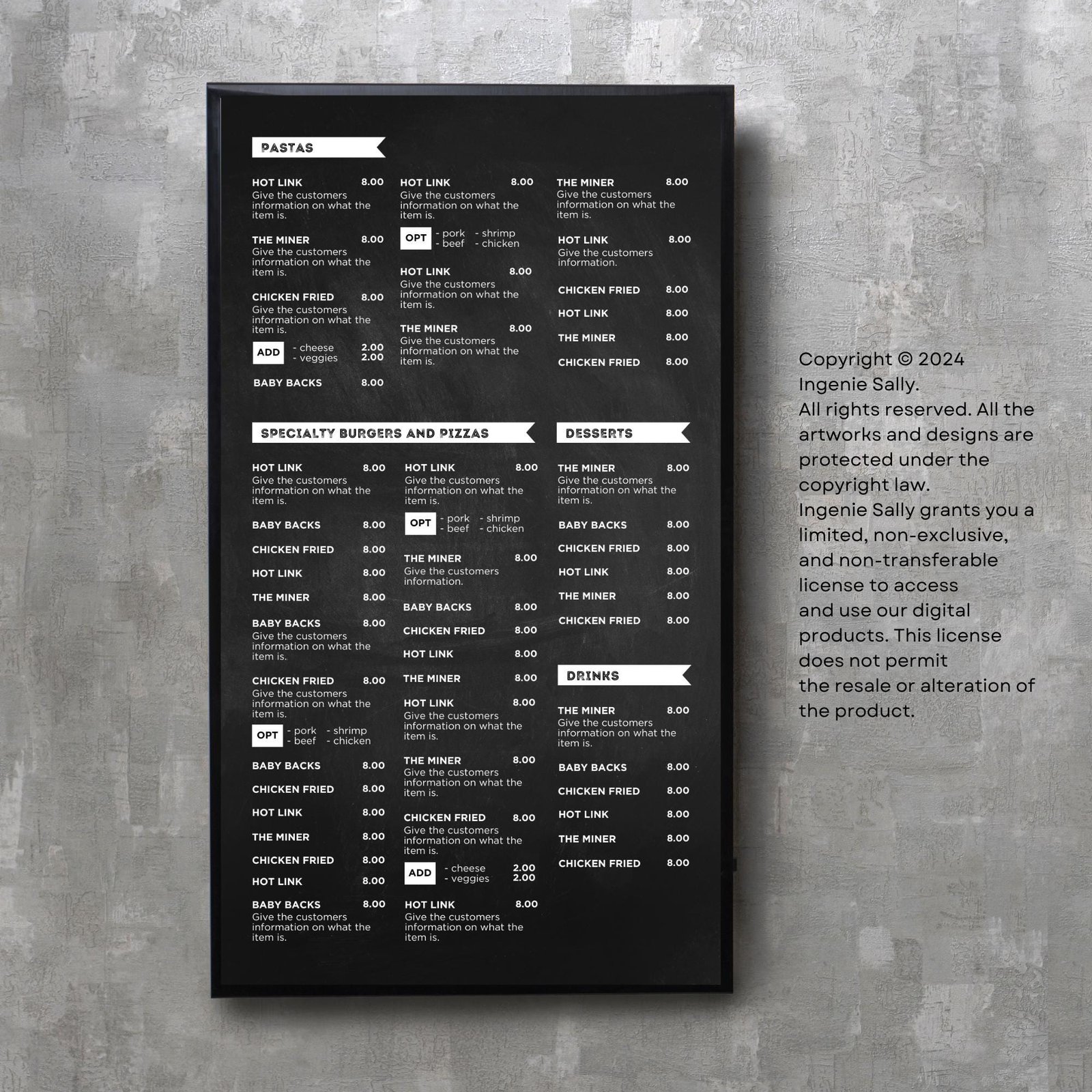 DIY Static TV Editable Digital Menu Board Screen Canva Template for Restaurant Pizza Burger Cafe Breakfast Drive Thru Food Truck Kitchen - Image 5