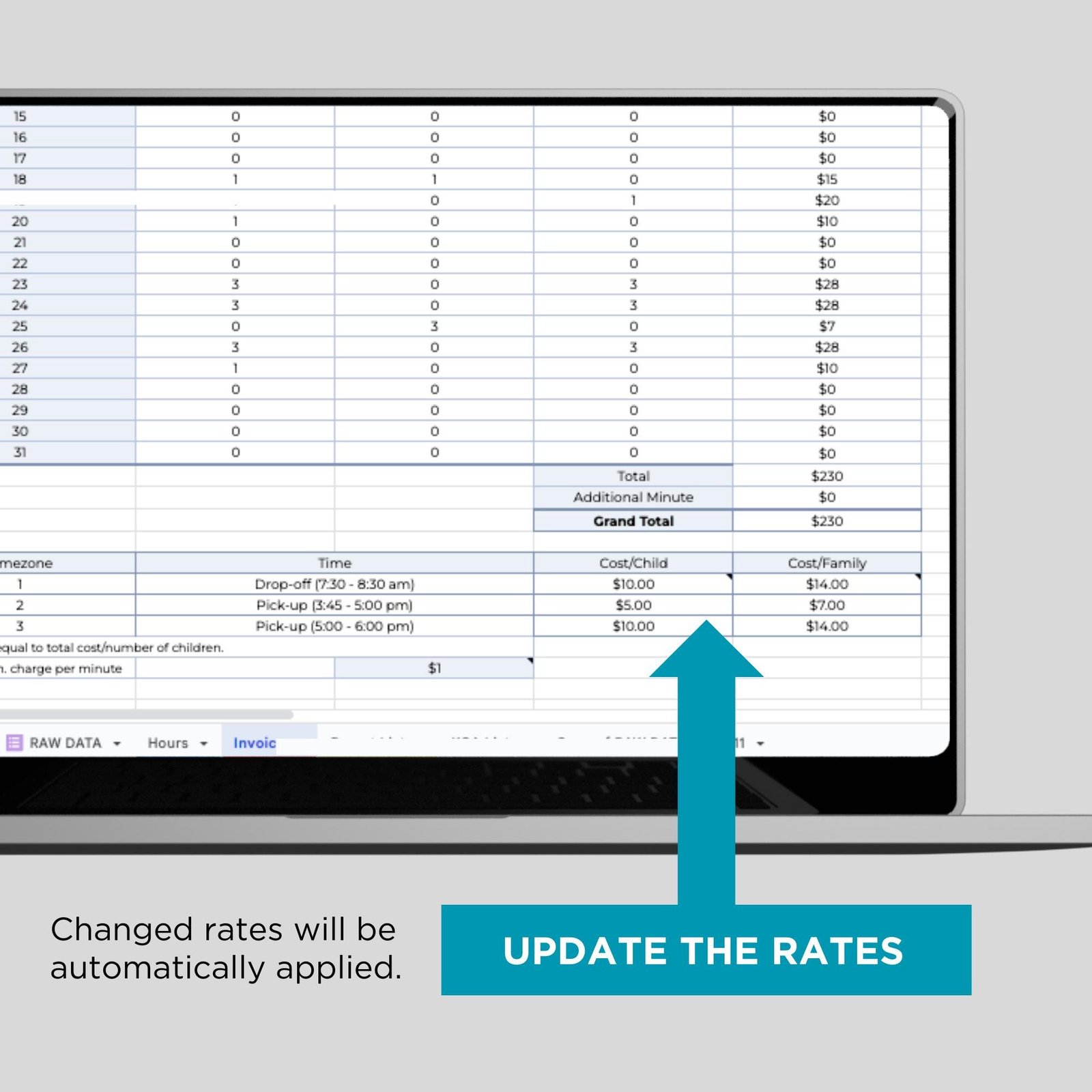 Before After School Electronic Sign In Out Sheet Digital Automated Billing Invoice Google Forms Attendance Log Behavior Development Tracker - Image 4