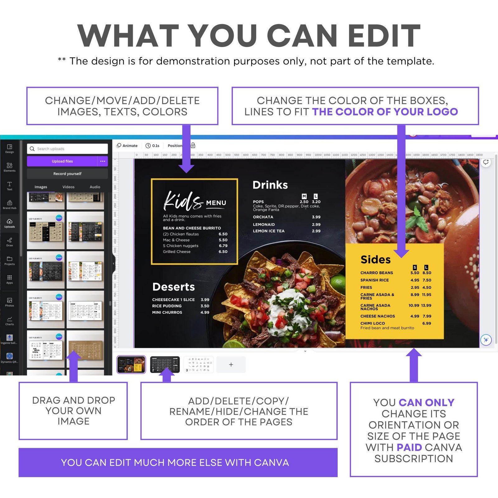 DIY Static TV Editable Digital Menu Board Screen Canva Template for Restaurant Pizza Burger Cafe Breakfast Drive Thru Food Truck Kitchen - Image 8