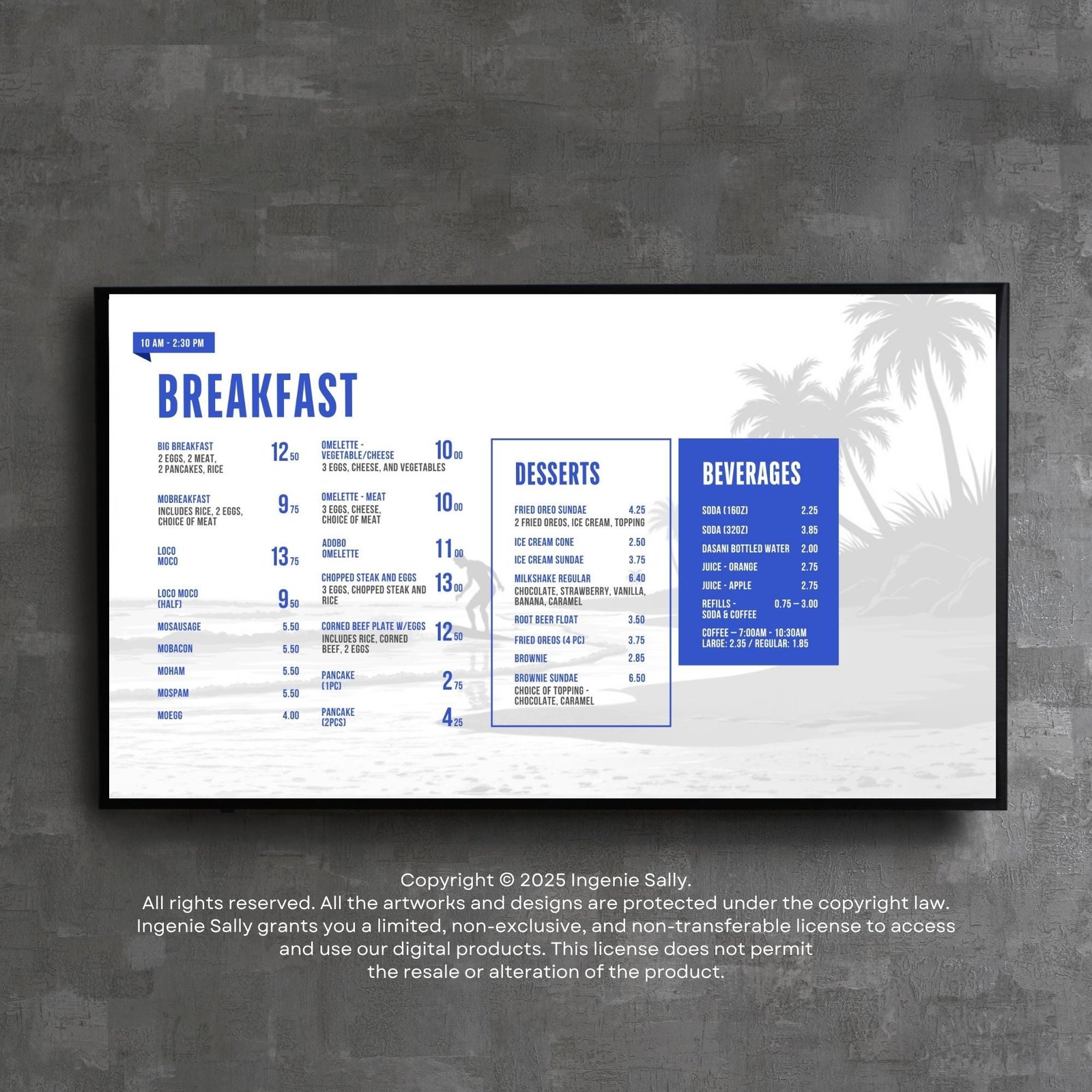 DIY Static TV Editable Digital Menu Board Screen Canva Template for Restaurant Pizza Burger Cafe Breakfast Drive Thru Food Truck Kitchen - Image 3