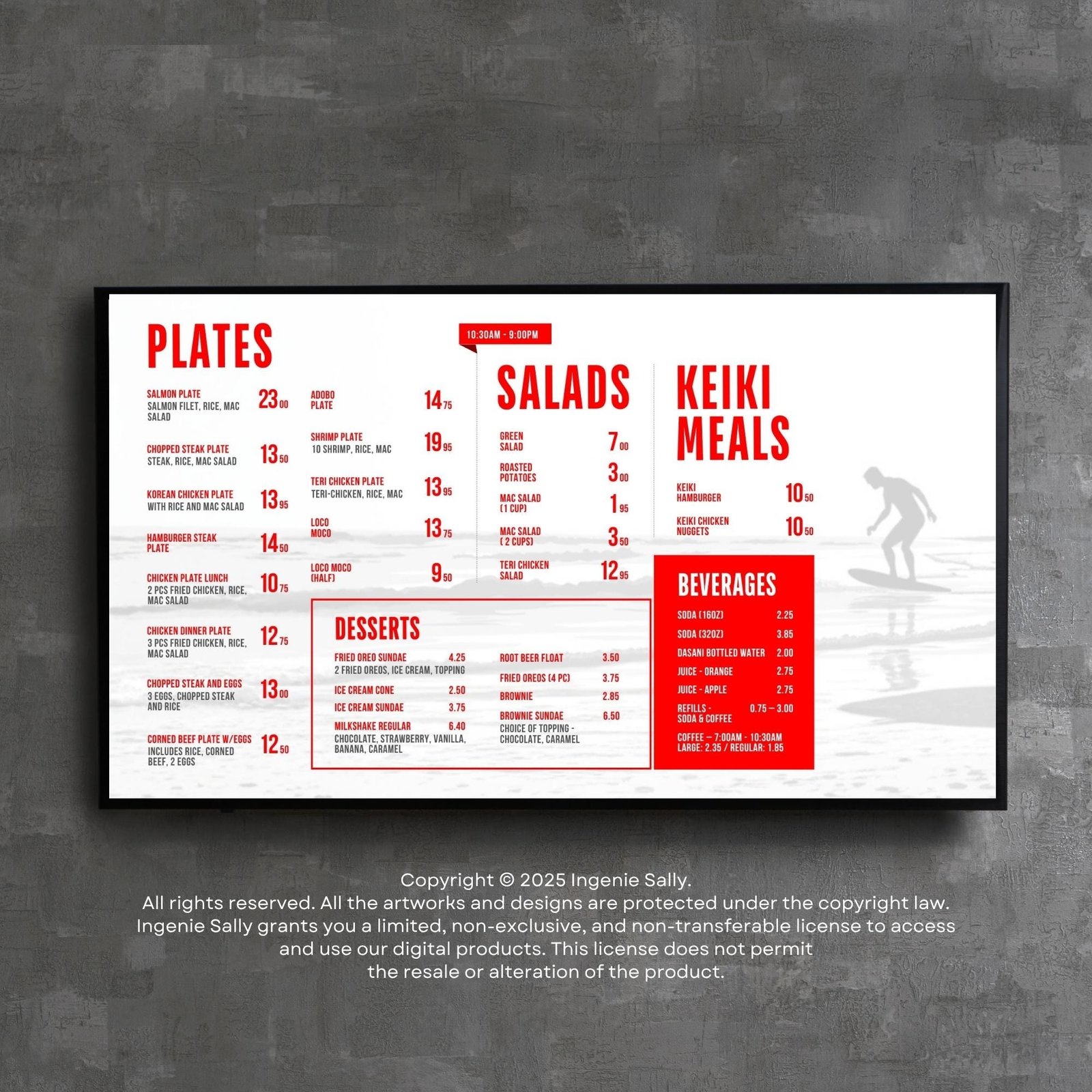 DIY Static TV Editable Digital Menu Board Screen Canva Template for Restaurant Pizza Burger Cafe Breakfast Drive Thru Food Truck Kitchen - Image 3