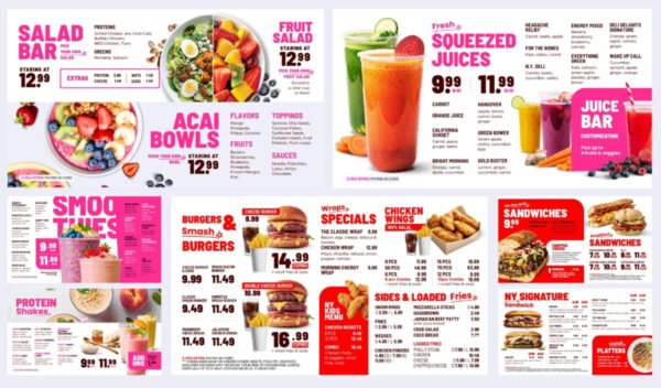 4 Screen Custom Animated TV Digital Menu Board Design Service